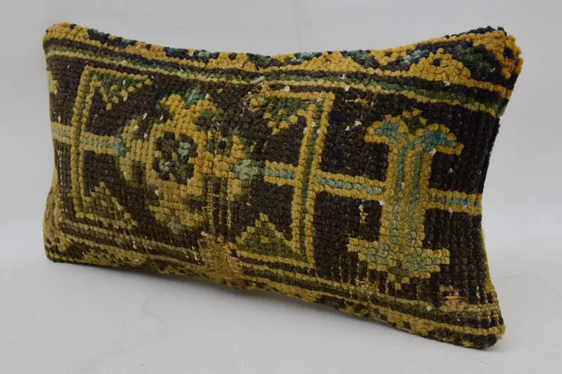 Vintage Kilim Throw Pillow, Boho Pillow, Ethnic Pillow Cover Cushion Cover, Pillow Cover, 8x16 Brown Cushion Cover, Sustainable Pillow, Gift Pillow - 3