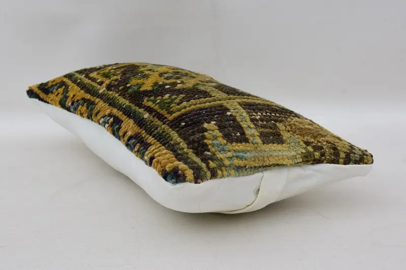 Vintage Kilim Throw Pillow, Boho Pillow, Ethnic Pillow Cover Cushion Cover, Pillow Cover, 8x16 Brown Cushion Cover, Sustainable Pillow, Gift Pillow - 6
