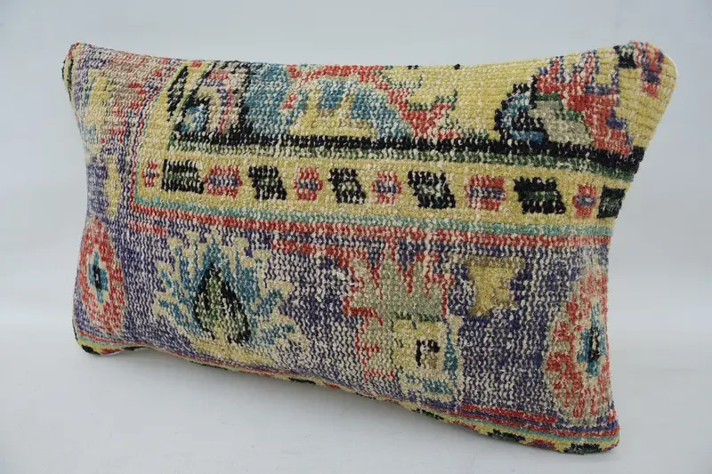Sofa Pillow Cover, Living Room Throw Pillow, Cushion, Vintage Kilim Pillow, Interior Designer Pillow, Turkish Pillow, 12x20 Blue Pillow Case - 3