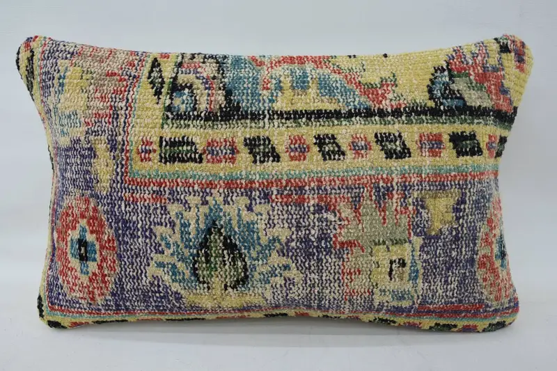 Sofa Pillow Cover, Living Room Throw Pillow, Cushion, Vintage Kilim Pillow, Interior Designer Pillow, Turkish Pillow, 12x20 Blue Pillow Case - 4
