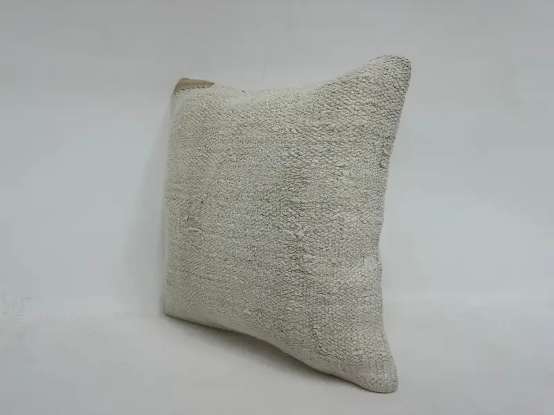 Square Throw Cushion, Interior Designer Pillow, Indoor Pillow Sham, Home Decor Pillow, Turkish Kilim Pillow, Cushion Cover, 16x16 White Pillow - 4