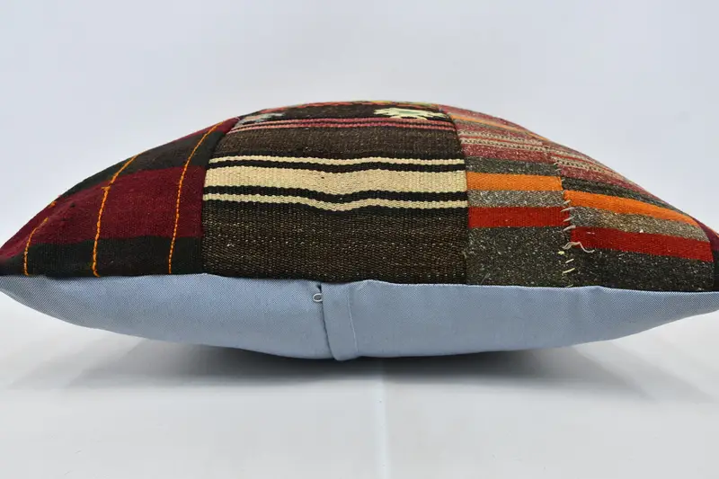 Gift Pillow, Ikat Cushion, Handwoven Pillow Cover Pillow Cover, 28x28 Orange Pillow Case, Pillow Case, Vintage Kilim Pillow, Throw Kilim Pillow - 6