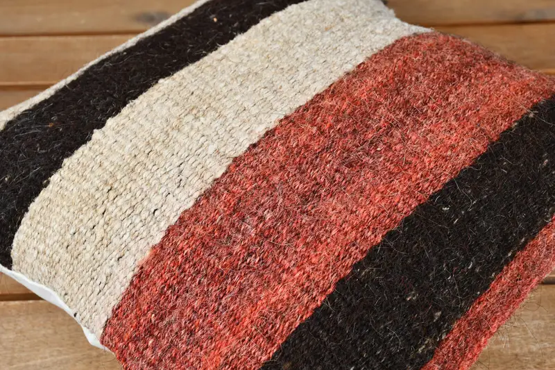 Rustic Pillow Cover, Muted Pillow, 12x12 Red Cushion Case, Kilim Pillow, Pillow Case, Vintage Pillow, Vintage Kilim Pillow - 3