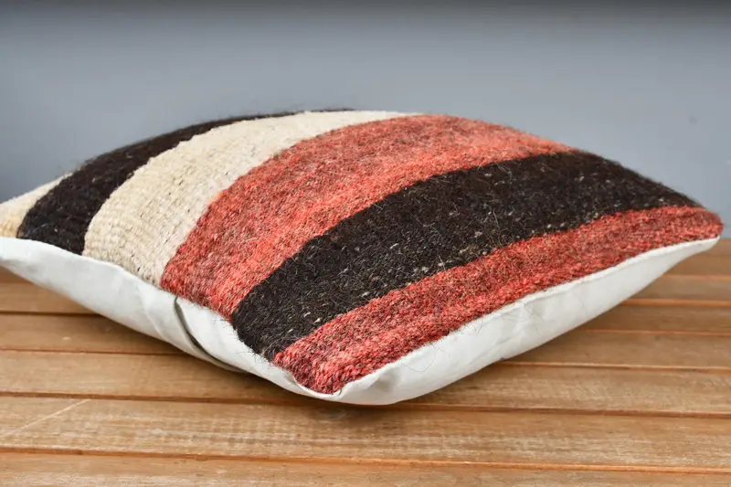 Rustic Pillow Cover, Muted Pillow, 12x12 Red Cushion Case, Kilim Pillow, Pillow Case, Vintage Pillow, Vintage Kilim Pillow - 4