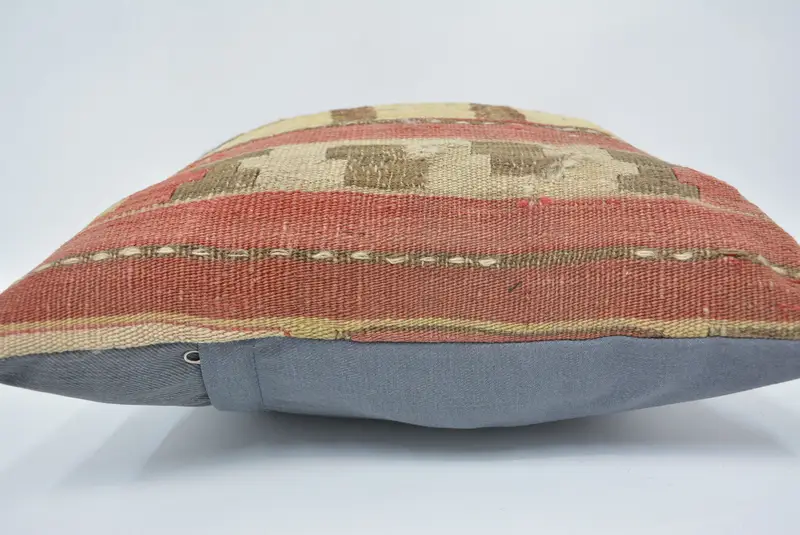 Vintage Kilim Throw Pillow, 16x16 Red Cushion Case, Bolster Cushion Case, Home Decor Pillow, Pillow Case, Handmade Kilim Cushion, Toss Pillow Case - 5