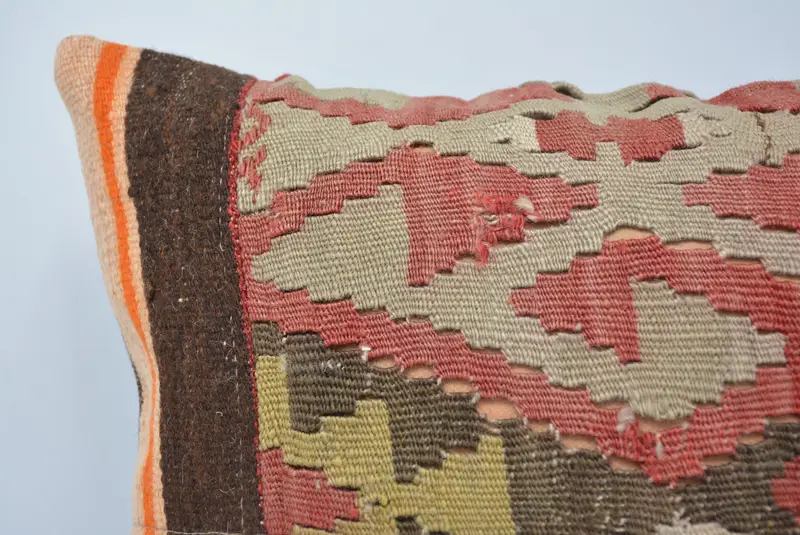 Vintage Kilim Throw Pillow, 16x16 Red Cushion Case, Bolster Cushion Case, Home Decor Pillow, Pillow Case, Handmade Kilim Cushion, Toss Pillow Case - 2
