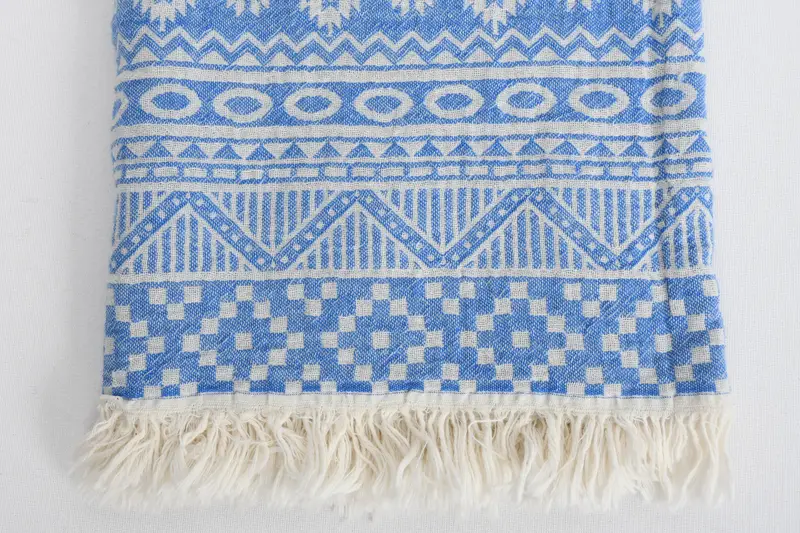 68x36 Cotton Geometric Towel, Housewarming Gift, Home Gift, Turkish Towel Beach, Luxury Beach Towel, Absorbent Turkish towel, Guest Towel - 3