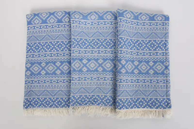 68x36 Cotton Geometric Towel, Housewarming Gift, Home Gift, Turkish Towel Beach, Luxury Beach Towel, Absorbent Turkish towel, Guest Towel - 7