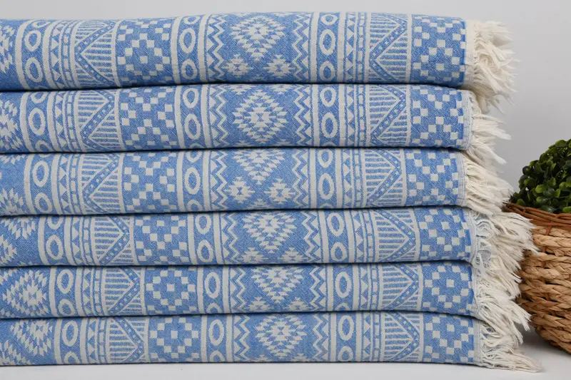 68x36 Cotton Geometric Towel, Housewarming Gift, Home Gift, Turkish Towel Beach, Luxury Beach Towel, Absorbent Turkish towel, Guest Towel - 2