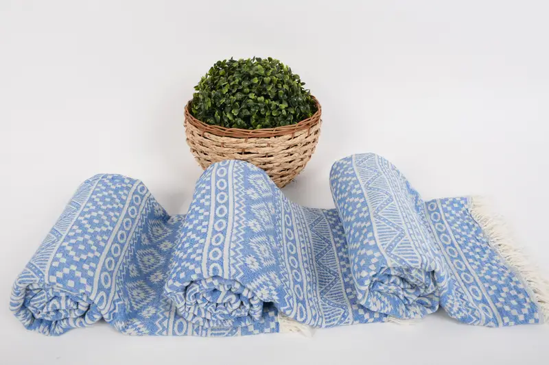68x36 Cotton Geometric Towel, Housewarming Gift, Home Gift, Turkish Towel Beach, Luxury Beach Towel, Absorbent Turkish towel, Guest Towel - 8