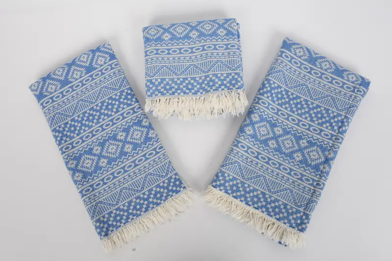68x36 Cotton Geometric Towel, Housewarming Gift, Home Gift, Turkish Towel Beach, Luxury Beach Towel, Absorbent Turkish towel, Guest Towel - 6