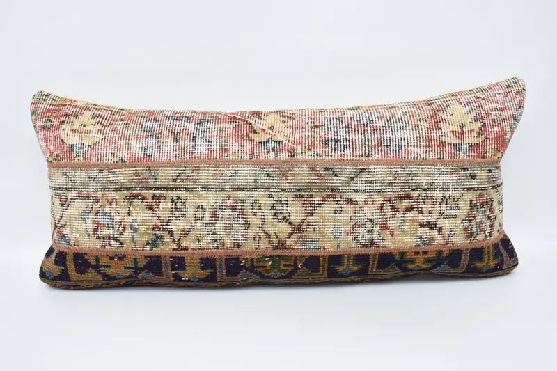 Bright Pillow, Vintage Pillow, Indoor Pillow Sham, Cushion Cover, Handmade Kilim Cushion, Aztec Pillow Sham, Gift Pillow, 16x36 Beige Pillow Sham - 1