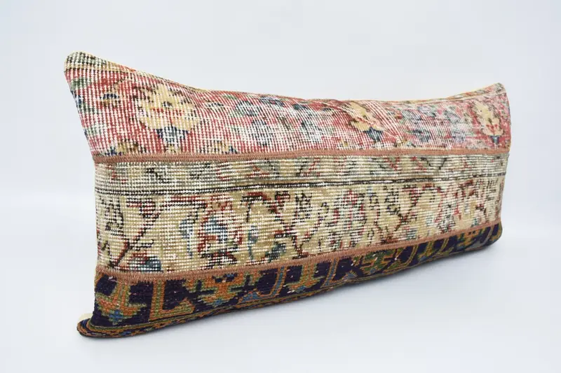 Bright Pillow, Vintage Pillow, Indoor Pillow Sham, Cushion Cover, Handmade Kilim Cushion, Aztec Pillow Sham, Gift Pillow, 16x36 Beige Pillow Sham - 3