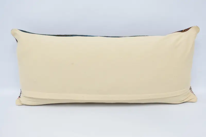 Bright Pillow, Vintage Pillow, Indoor Pillow Sham, Cushion Cover, Handmade Kilim Cushion, Aztec Pillow Sham, Gift Pillow, 16x36 Beige Pillow Sham - 6