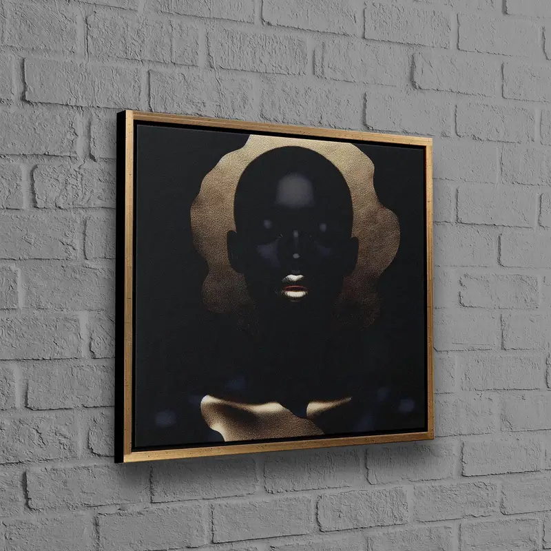 ゴールデンリップ高級アフリカ女性キャンバスプリント - エレガントな装飾