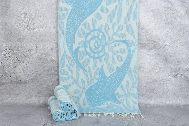 Personalized Kitchen Towel, 40x18 Cotton Whale Design Towel, Wedding Hand Made Gift, Monogrammed Hand Towel, Turkish Hand Towel, Bridesmaid Favors - 1