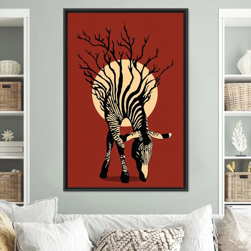 Elegant Zebra Design African Abstract Canvas Print