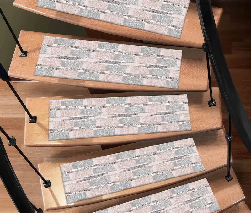 Pink Kilim Printed Rug: Gray Geometric & Ethnic Pattern