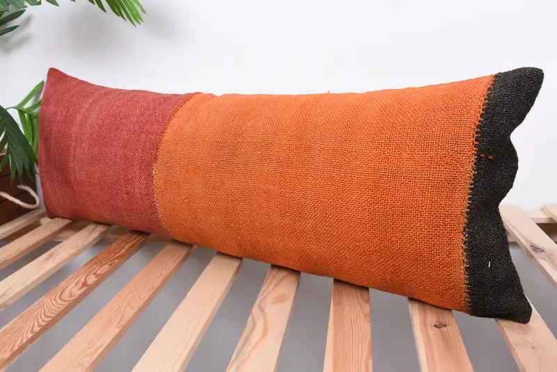 Vintage Kilim Pillow, Patio Pillow, Nautical Throw Pillow Cover, Pillow for Couch, Boho Pillow, Cushion Case, 12x36 Red Cushion - 5