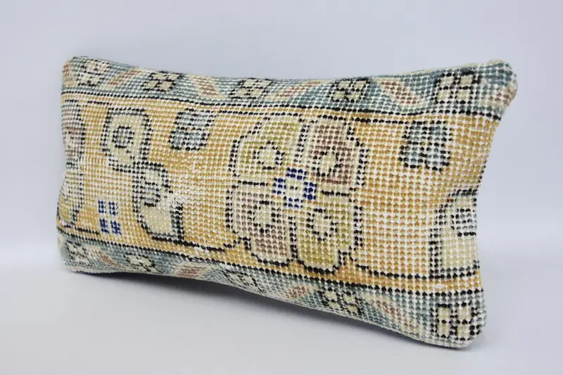 Kilim Pillow, Cushion Cover, Pillow for Couch, Wholesale Pillow Sham, Bed Pillow Sham, 8x16 Orange Pillow Cover, Vintage Kilim Pillow - 3