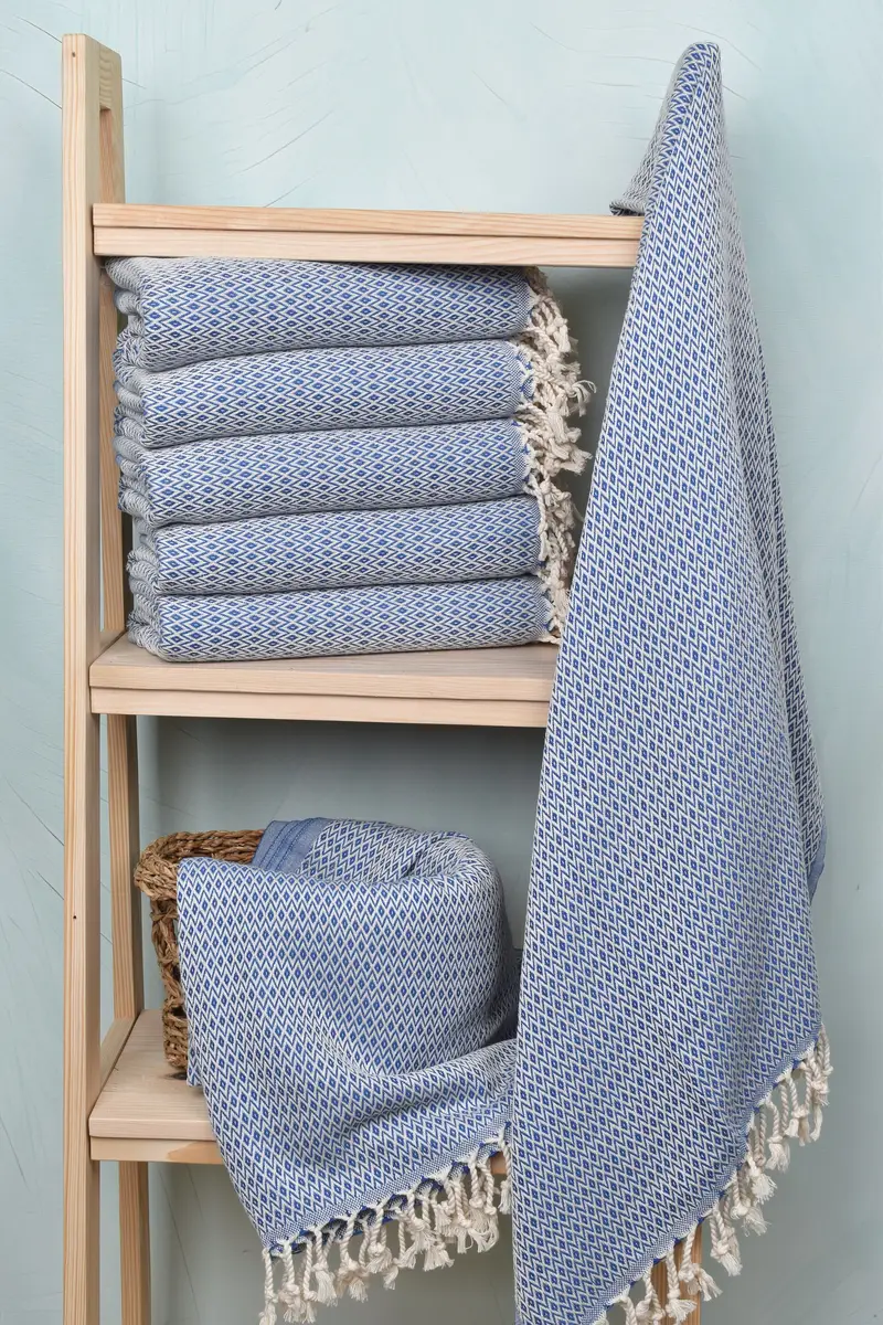 70x40 Cotton Diamond Towel, Birthday Gift, Quick-dry peshtemal, Summer Towel, Beach Towel Bulk, Thin and lightweight Turkish peshtemal, Luxury towel - 3