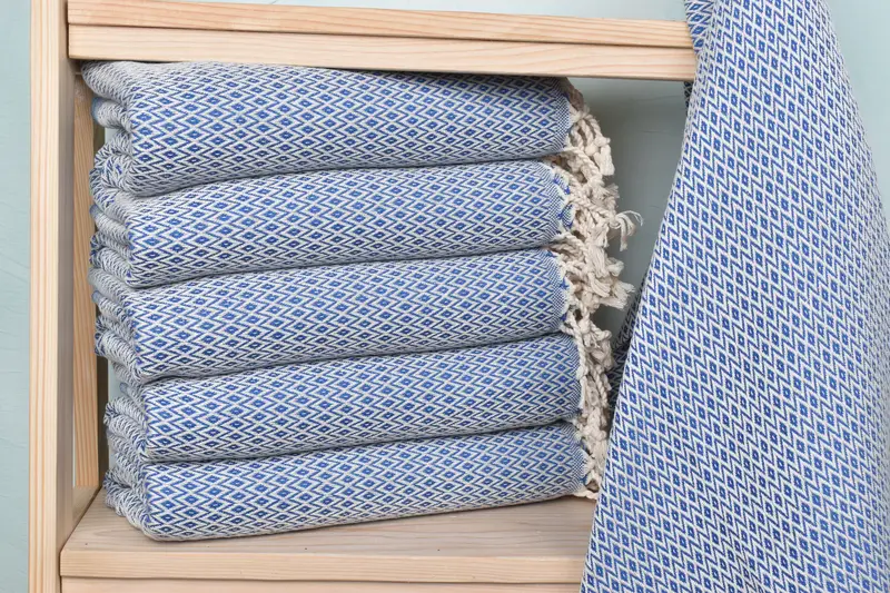 70x40 Cotton Diamond Towel, Birthday Gift, Quick-dry peshtemal, Summer Towel, Beach Towel Bulk, Thin and lightweight Turkish peshtemal, Luxury towel - 1