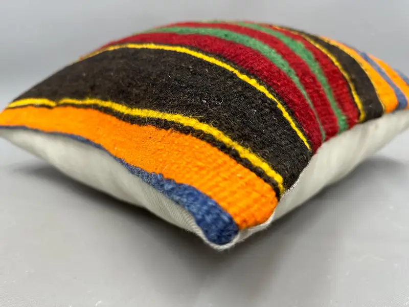 Decorative Bolster Pillow Case, Boho Pillow, Pillow for Sofa, Vintage Kilim Pillow, 20x20 Green Pillow Cover, Yoga Cushion, Cushion Case - 6