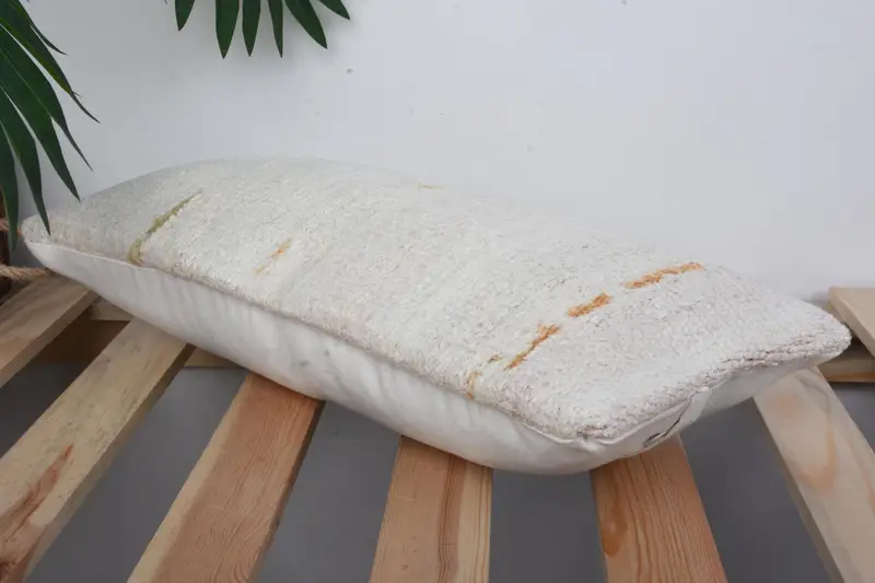 Gift Pillow, Ikat Cushion Cover, Outdoor Bolster Pillow, 8x16 Beige Cushion Cover, Vintage Pillow, Pillow Case, Vintage Kilim Throw Pillow - 6