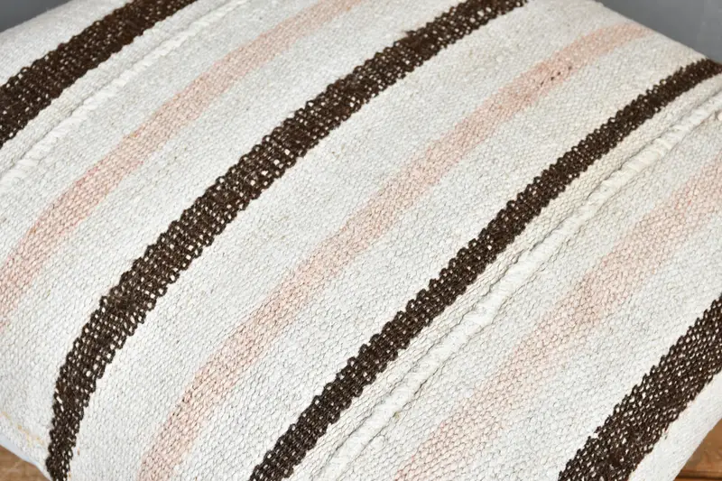 Knitted Pillow Sham, Cushion, Pillow for Sofa, Bohemian Cushion Pillow Sham, Kilim Pillow Cover, 24x24 White Pillow Cover, Throw Kilim Pillow - 3