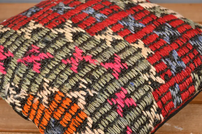 12x12 Red Pillow Sham, Vintage Pillow, Outdoor Patio Cushion Cover, Boho Pillow, Vintage Kilim Pillow Pillow Cover, Pillow Case, Pillow for Couch - 3