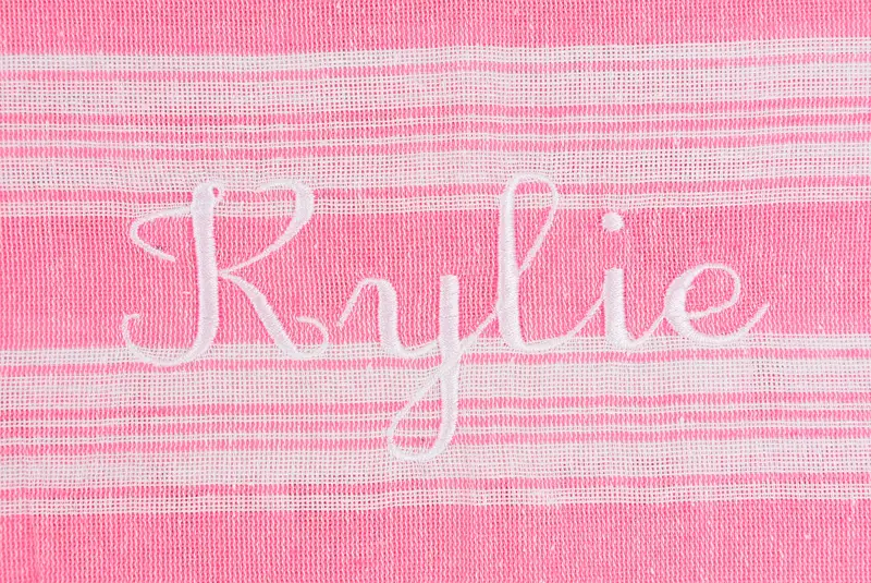 Monogram Turkish Towel, Embroidered Turkish Towel, Spa Gift, 70x40 Cotton Striped Towel, Scarf Towel, Sand-resistant towel, Monogrammed Beach Towel - 8
