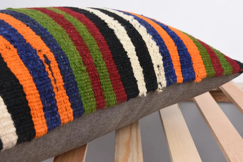 Turkish Kilim Pillow, Kilim Pillow, Pillow Cover, 16x24 Red Pillow, Accent Throw Cushion, Vintage Cushion, Decorative Pillow, Gift Pillow - 7