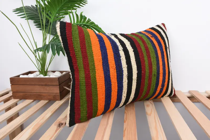 Turkish Kilim Pillow, Kilim Pillow, Pillow Cover, 16x24 Red Pillow, Accent Throw Cushion, Vintage Cushion, Decorative Pillow, Gift Pillow - 4