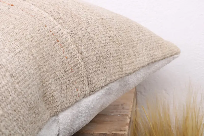 Pillow for Couch, Bench Pillow, Antique Pillows, Boho Pillow, Ikat Cushion Cover, Cushion, 18x18 Beige Pillow, Turkish Corner Pillow Cover - 6