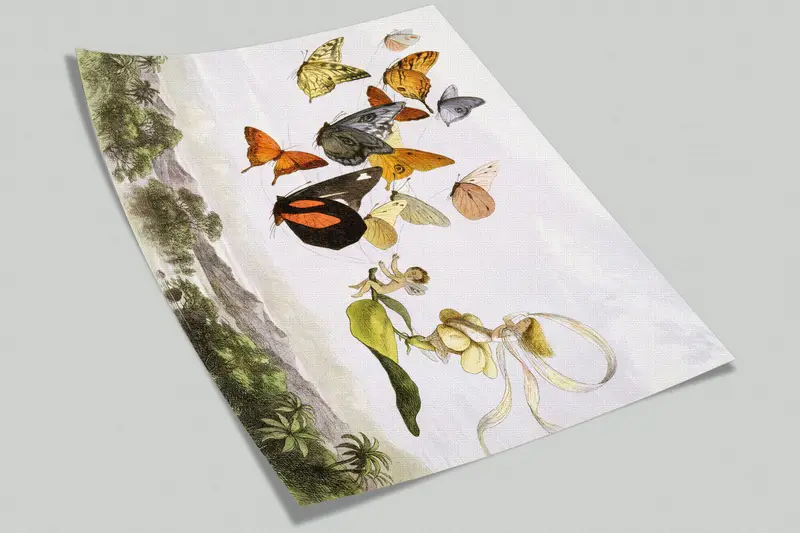 Richard Doyle Painting, Butterfly Mural, Bright Wall Paper, Modern Wall Paper, Wall Paper Peel and Stick, Butterflies Wall Decor, - 8