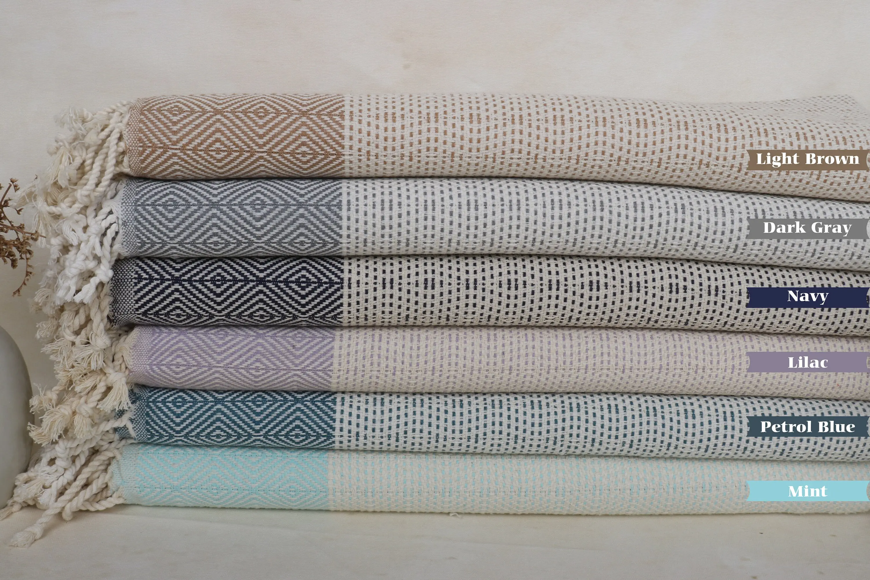 Beach Towel Organic Cotton Beige Custom, 40x71 Inches - 1