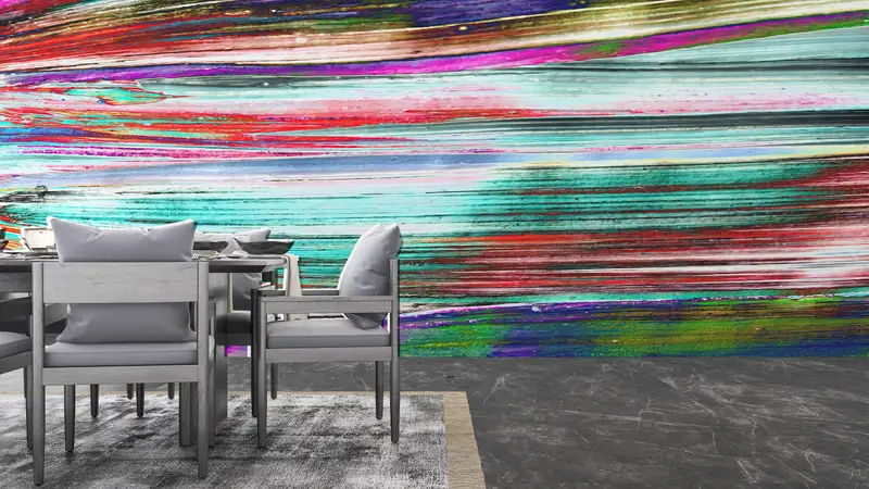 Modern Wall Painting,Wall Paper Peel and Stick,Modern Wall Paper,Colorful Painting,Custom Wall Paper,Contemporary Wall Painting, - 6