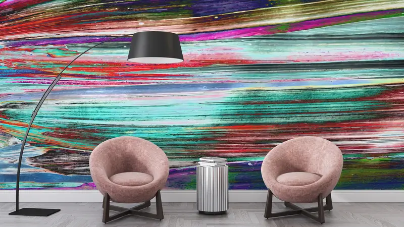 Modern Wall Painting,Wall Paper Peel and Stick,Modern Wall Paper,Colorful Painting,Custom Wall Paper,Contemporary Wall Painting, - 4