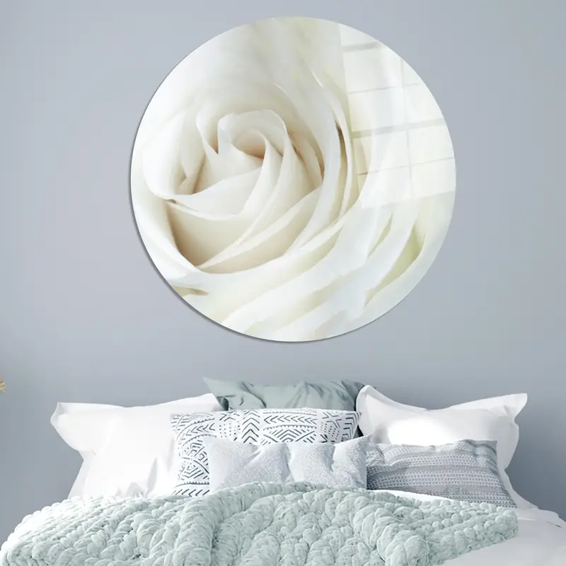 Elegant Modern Printed Glass: White Luxury for Soft Creamy Ambiance