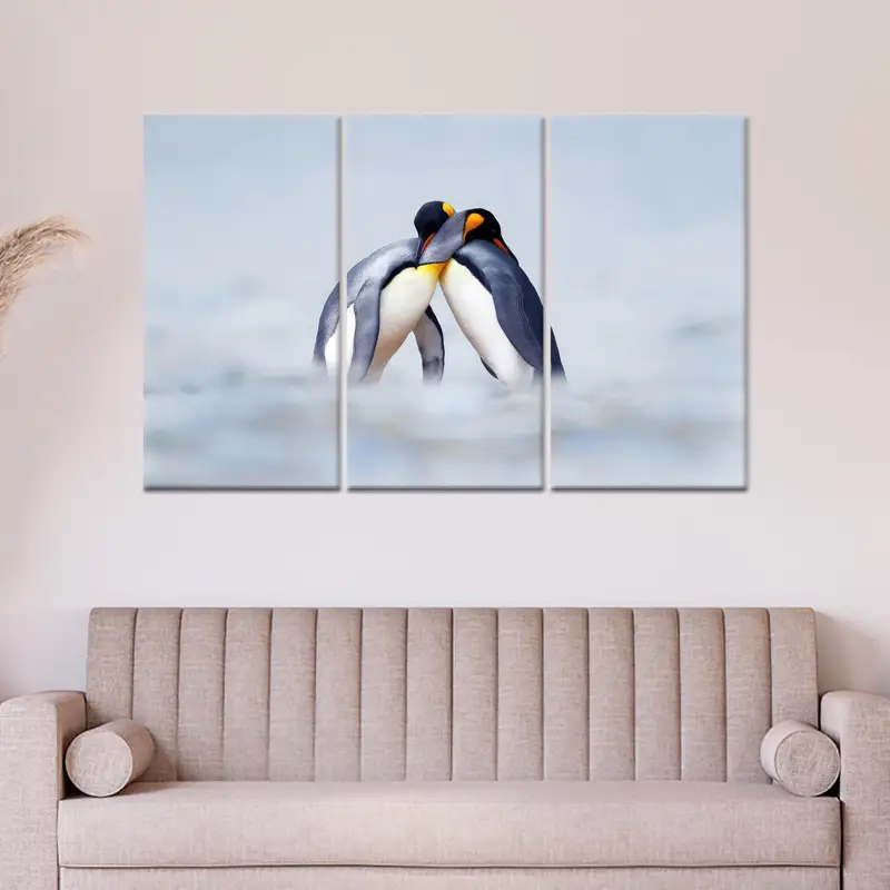 Modern Sevimli Penguen Kanvası: Trendy Penguen Sevgilisine Hediye