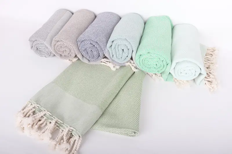 70x40 Cotton Geometric Towel, Beach Towel Gift, Organic Cotton Towel, Peshtemal Towel USA, Best Friend Gift, Embroidered Towel, Xmas Gifts - 4