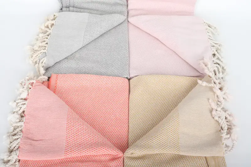 70x40 Cotton Geometric Towel, Beach Towel Gift, Organic Cotton Towel, Peshtemal Towel USA, Best Friend Gift, Embroidered Towel, Xmas Gifts - 5