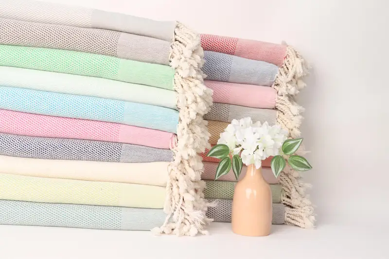 70x40 Cotton Geometric Towel, Beach Towel Gift, Organic Cotton Towel, Peshtemal Towel USA, Best Friend Gift, Embroidered Towel, Xmas Gifts - 2
