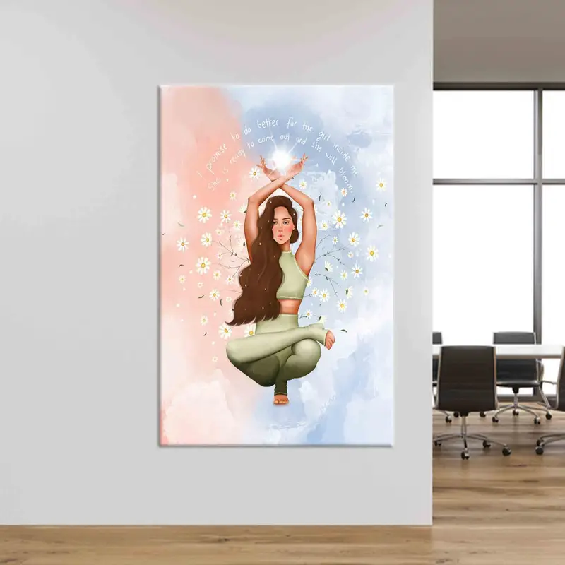 Lienzo de meditación elegante: inspira tu espacio de pilates y yoga