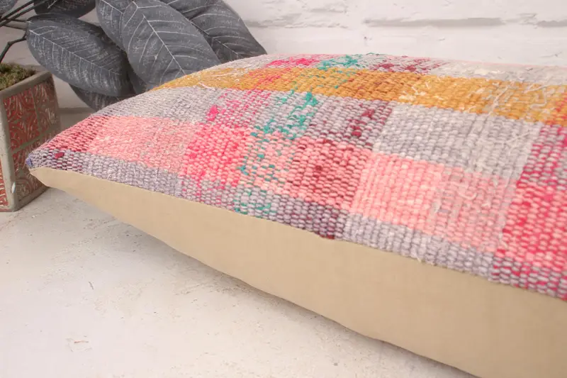 Hippie Throw Pillow, 12x36 Pink Cushion Cover, Pillow for Sofa, Kilim Pillow, Cushion Cover, Sofa Pillow Case, Vintage Kilim Throw Pillow - 6