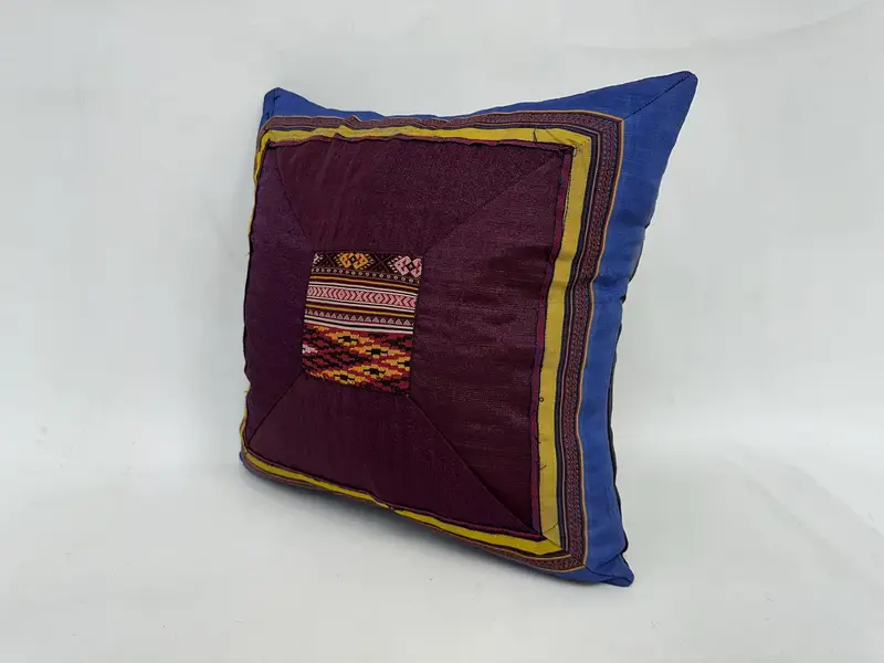 Handmade Kilim Cushion, 18x18 Purple Pillow Case, Boho Pillow, Turkish Rugs Pillow Sham, Antique Pillows, Pillow Case, Southwestern Pillow Sham - 4