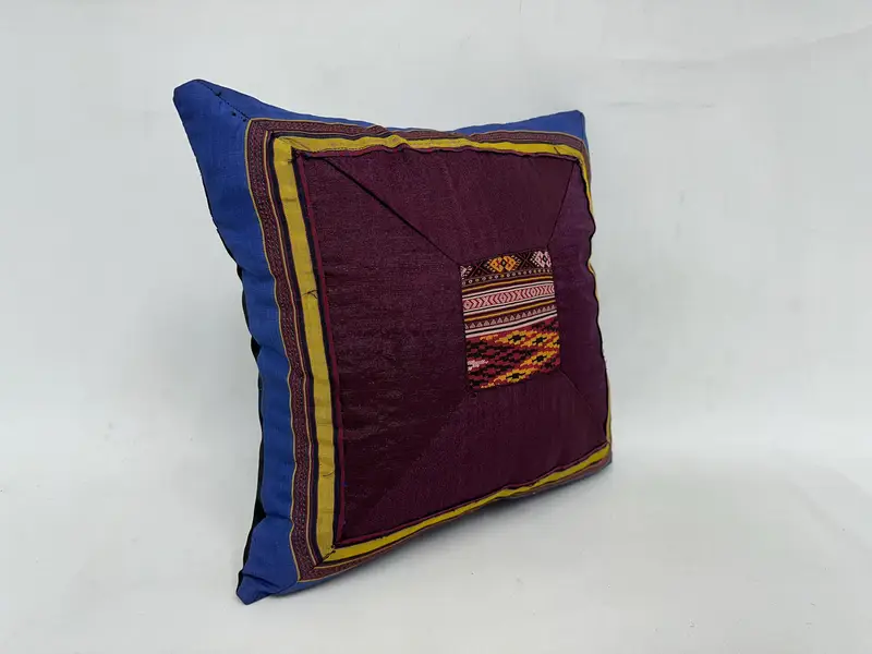 Handmade Kilim Cushion, 18x18 Purple Pillow Case, Boho Pillow, Turkish Rugs Pillow Sham, Antique Pillows, Pillow Case, Southwestern Pillow Sham - 3