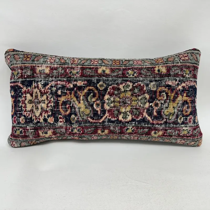 Blaues und lila Southwestern-Wurfkissen, Vintage-Rechteckkissen