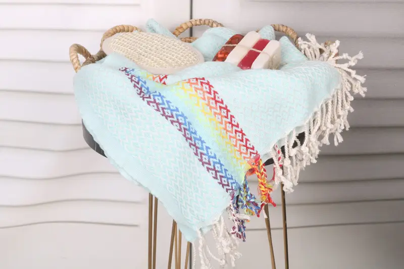 Peshtemal beach towel with unique design, Quick-dry peshtemal, Custom Beach Towel, Travel towel, 70x40 Cotton Diamond Towel, Bridal Shower Gifts - 2