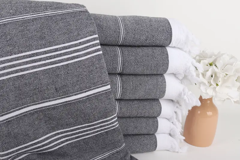 Bachelorette Party Favor, Bachelorette Party Items, Personalized Turkish Towel, 70x36 Cotton Striped Terry Towel, Fouta towel, Sand-resistant towel - 1